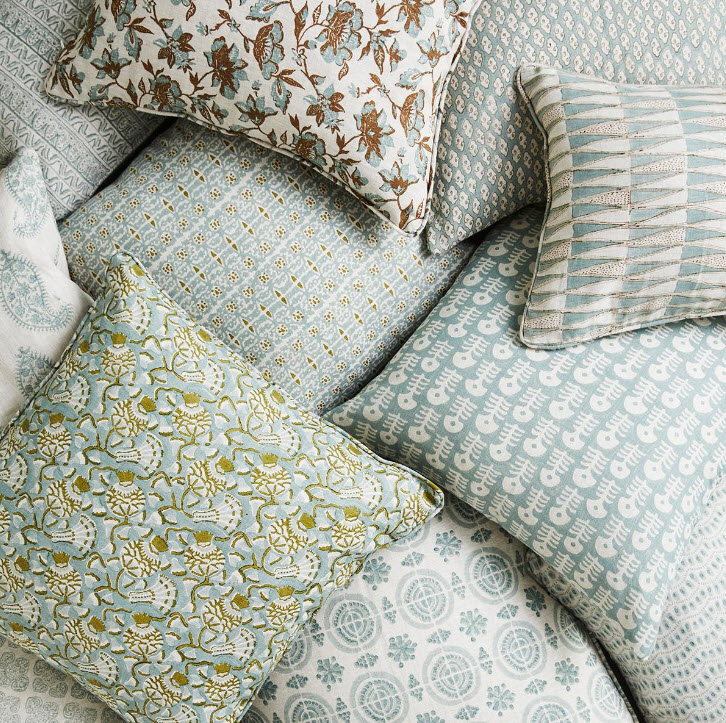 Walter G Kumo Oak Celadon Linen Cushion