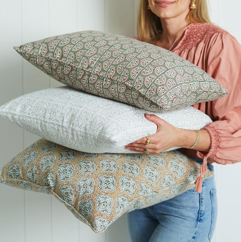 Walter G Burano Peony Cushion