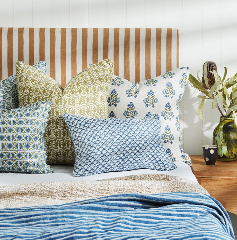 Walter G Cassis Olive Linen Cushion