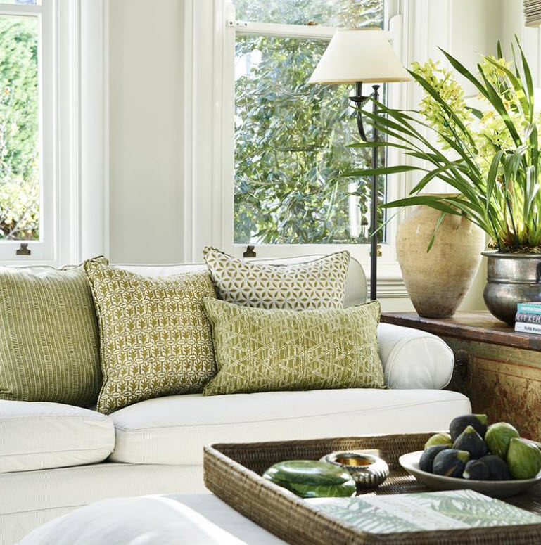 Walter G Cassis Olive Linen Cushion