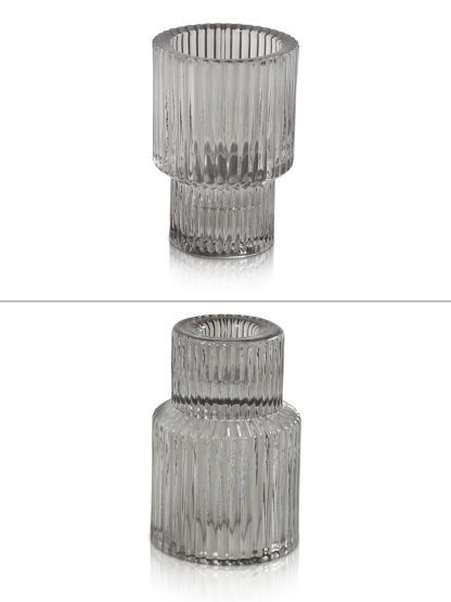 Hueseeka Arlo Candle Holder - smoke