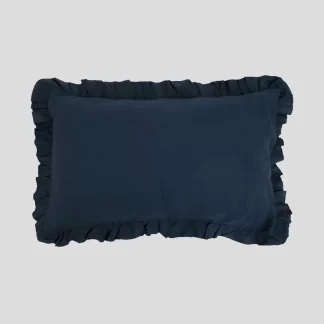 Wallace Cotton Loft Linen Frill Pillowcase Set - Ink