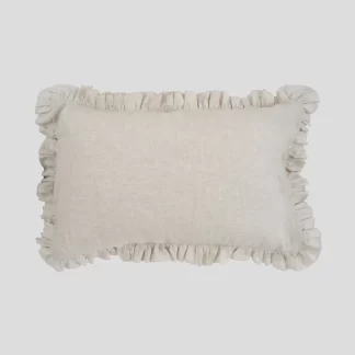 Wallace Cotton Loft Linen Frill Pillowcase Set - Natural