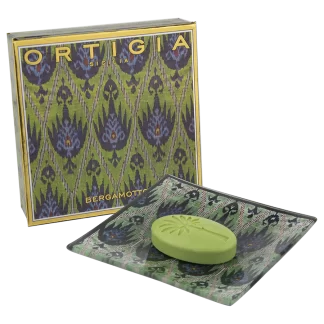 Ortigia Sicilia Bergamotto Glass plate and soap