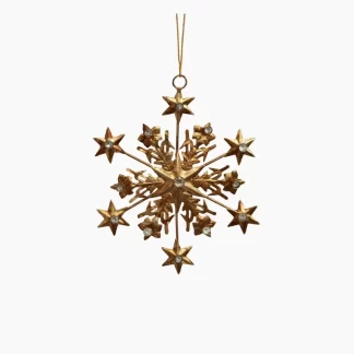 French Country hanging Jewelled Snowflake Ornament