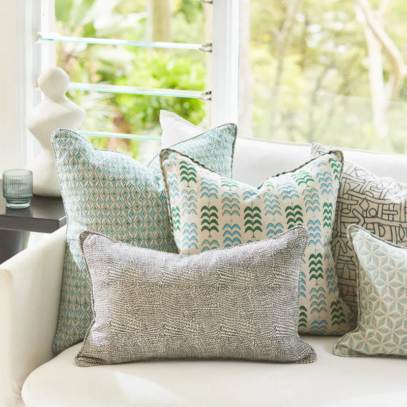 Walter G Bungle Indian Teal Linen Cushion